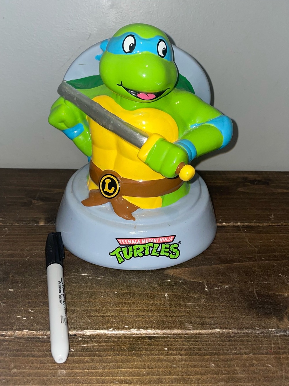 2015 Teenage Mutant Ninja Turtles Piggy Bank - Leonardo TMNT Coin Bank 7”